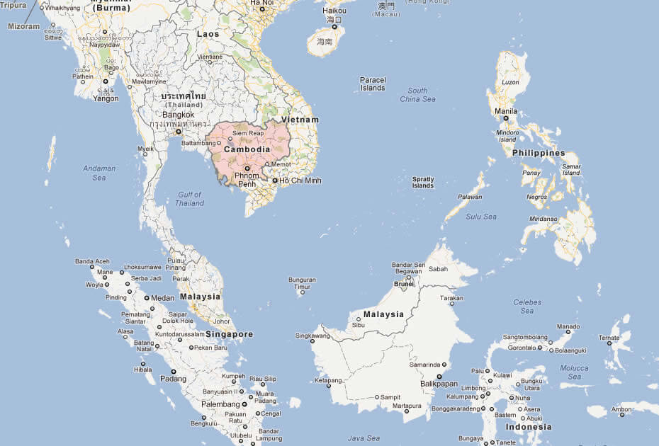 karte von kambodscha sud asien